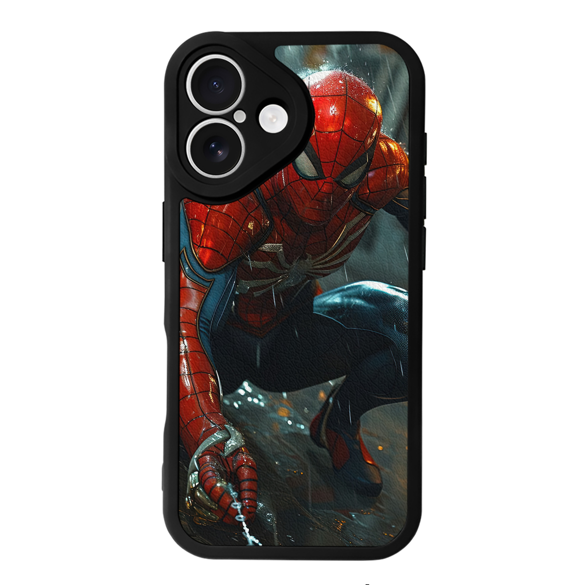 Spider Man スパイダーマン 【iPhone 16シリーズ対応】シリコンスマホケース（レザー調） 材質：シリコン